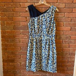 Blue Speckled Office Dress